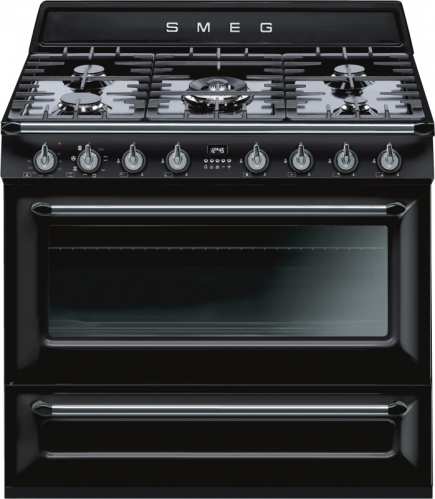 Smeg Standherd Gas TR90BLD1 Victoria Kochzentrum Schwarz