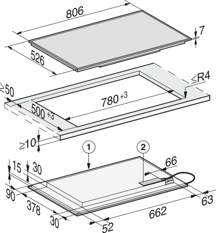 Miele Fachhandels-Partner Glaskeramik-Kochfeld autark KM 7575 FR