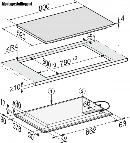 Miele Induktions-Kochfeld autark KM 7575 FL - Fl�chenb�ndig -
