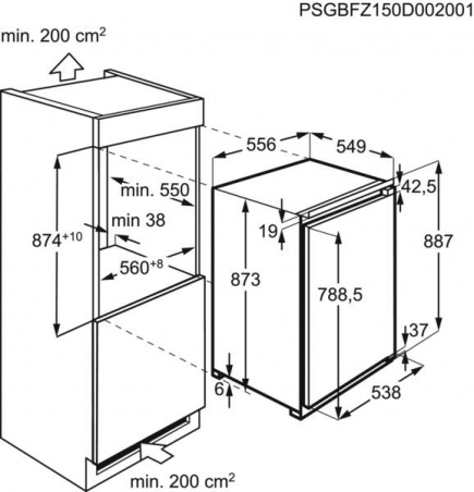 AEG Einbau-Gefrierschrank TAB6L88EF Weiss