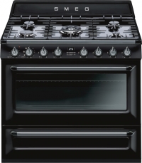 Smeg Standherd Gas TR90BLD1 Victoria Kochzentrum Schwarz