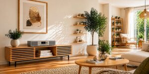 Soundanlage auf einem Sideboard Soundanlage auf einem Sideboard