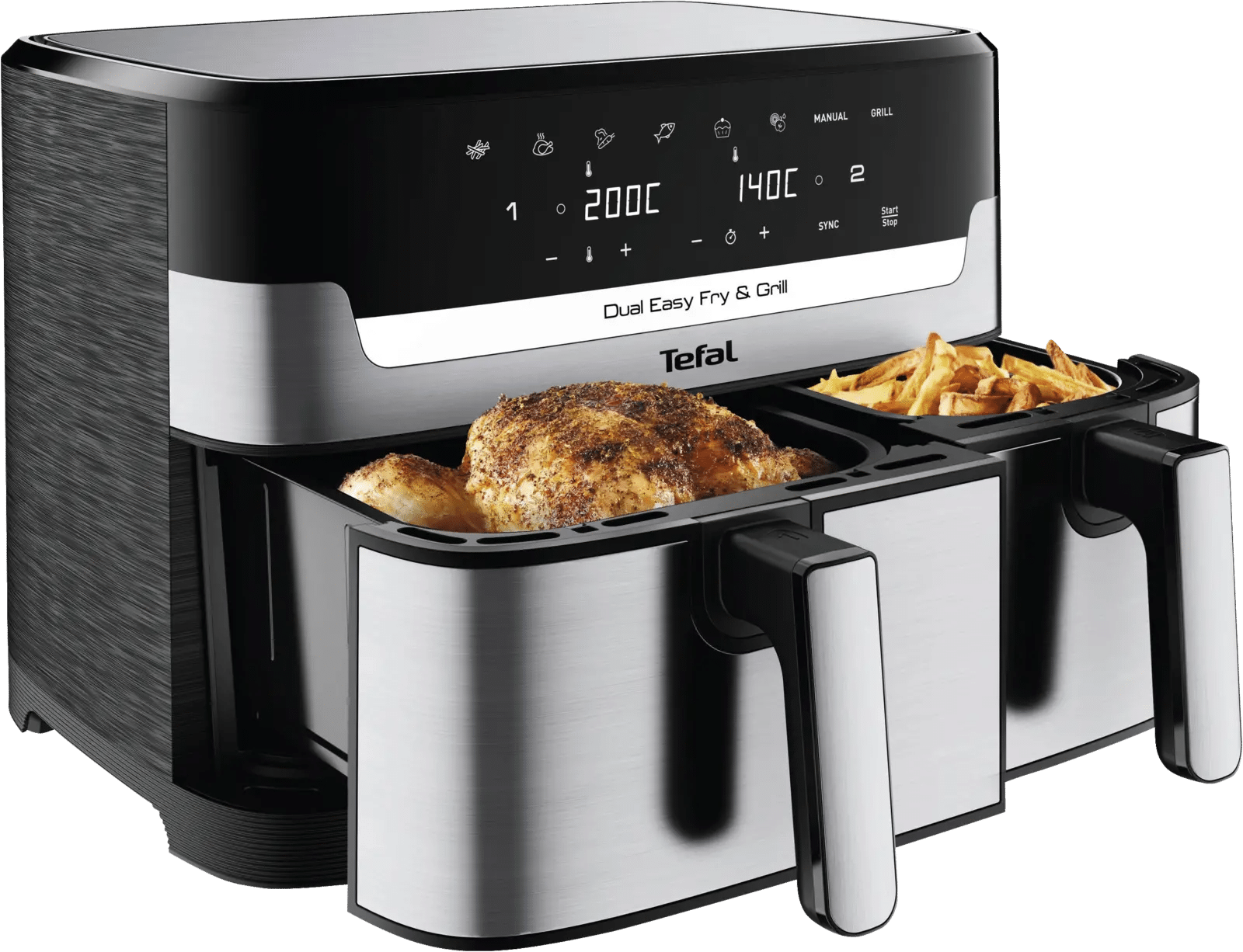 Tefal Heißluftfrietteuse EY905D - Dual Easy Fry & Grill – Bild 2